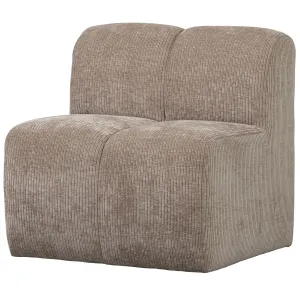 WOOOD Mojo eetbankje 84 cm met rugleuning ribstof donkerzand